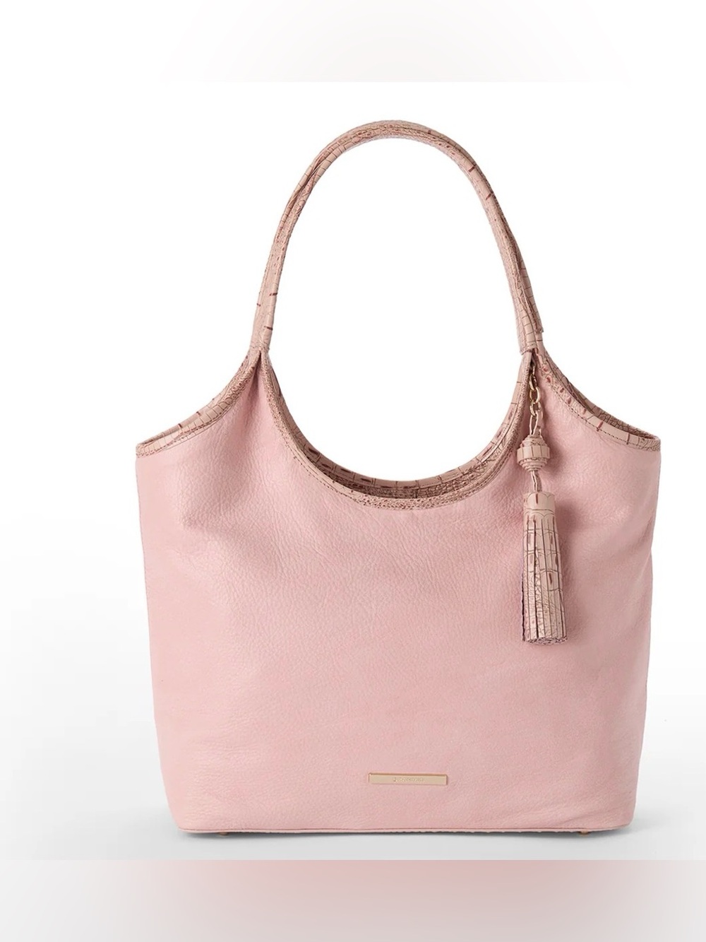 Brahmin Melora Blush Adrift Genuine Leather Tote Bag.